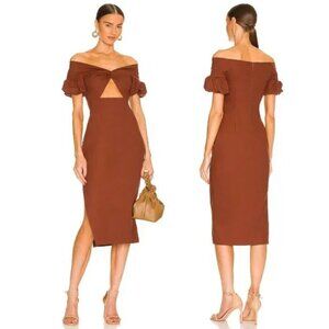 Yaura Toni Off The Shoulder Cut Out Midi Dress Size 6